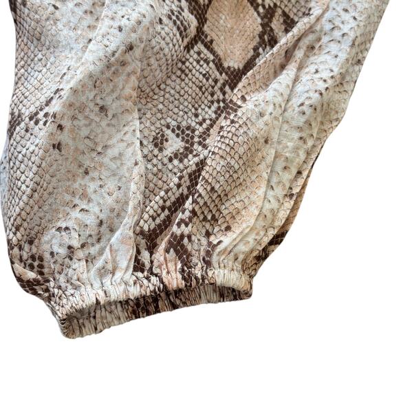 Zimmermann Bellitude Ramie Batwing Sleeve Blouse Snake-Print - Picture 11 of 11